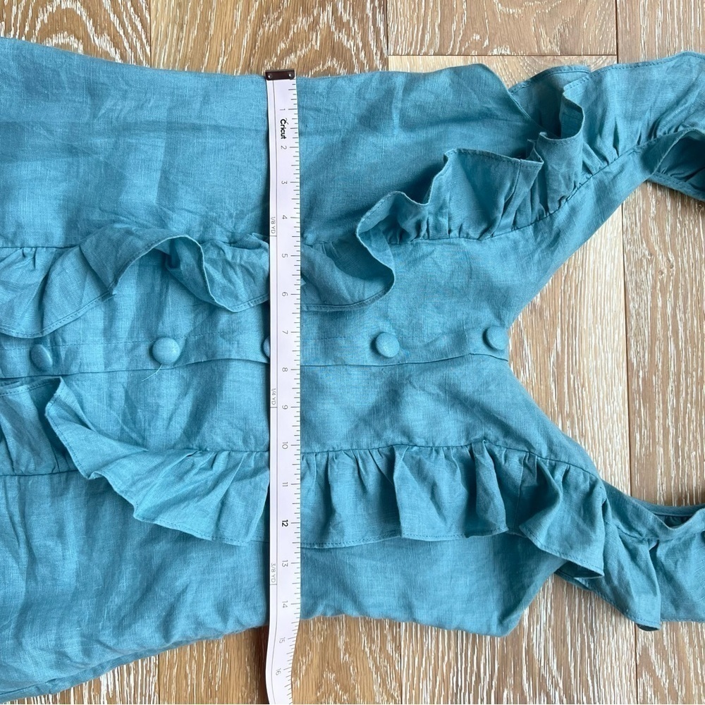 KARLIE Linen Raffle Mini Dress - Picture 8 of 11